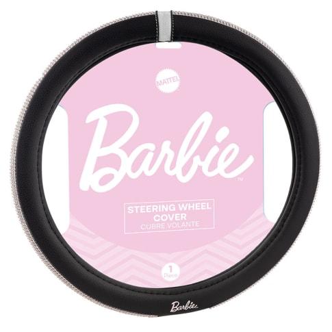 Foto de CUBRE VOLANTE BARBIE NEGRO, CON VUELTA DE BRILLOS PLATEADOS, 38CM