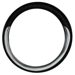 Foto de CUBRE VOLANTE 38CM FORRADO CUERINA NEGRO C/PLATA