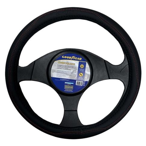 Foto de CUBRE VOLANTE GOODYEAR, NEGRO CON COSTURA 38CM 